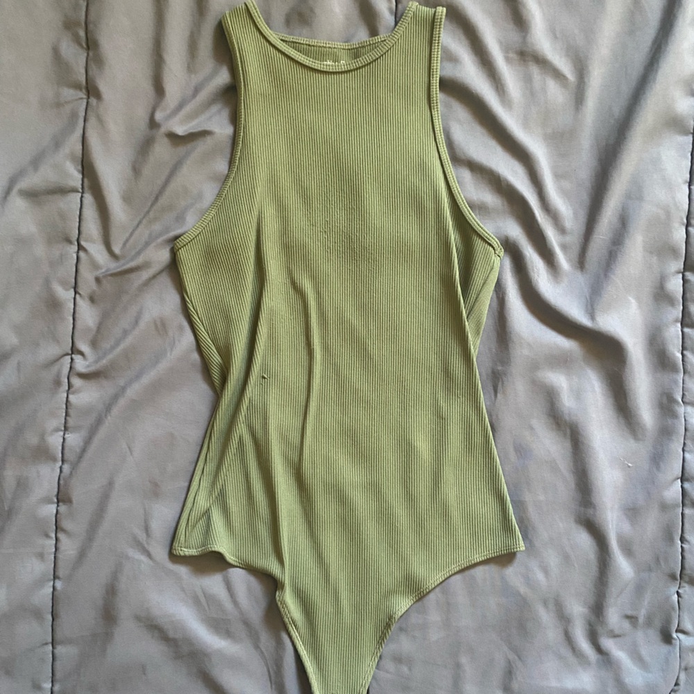 Abercrombie olive green Ribbed bodysuit